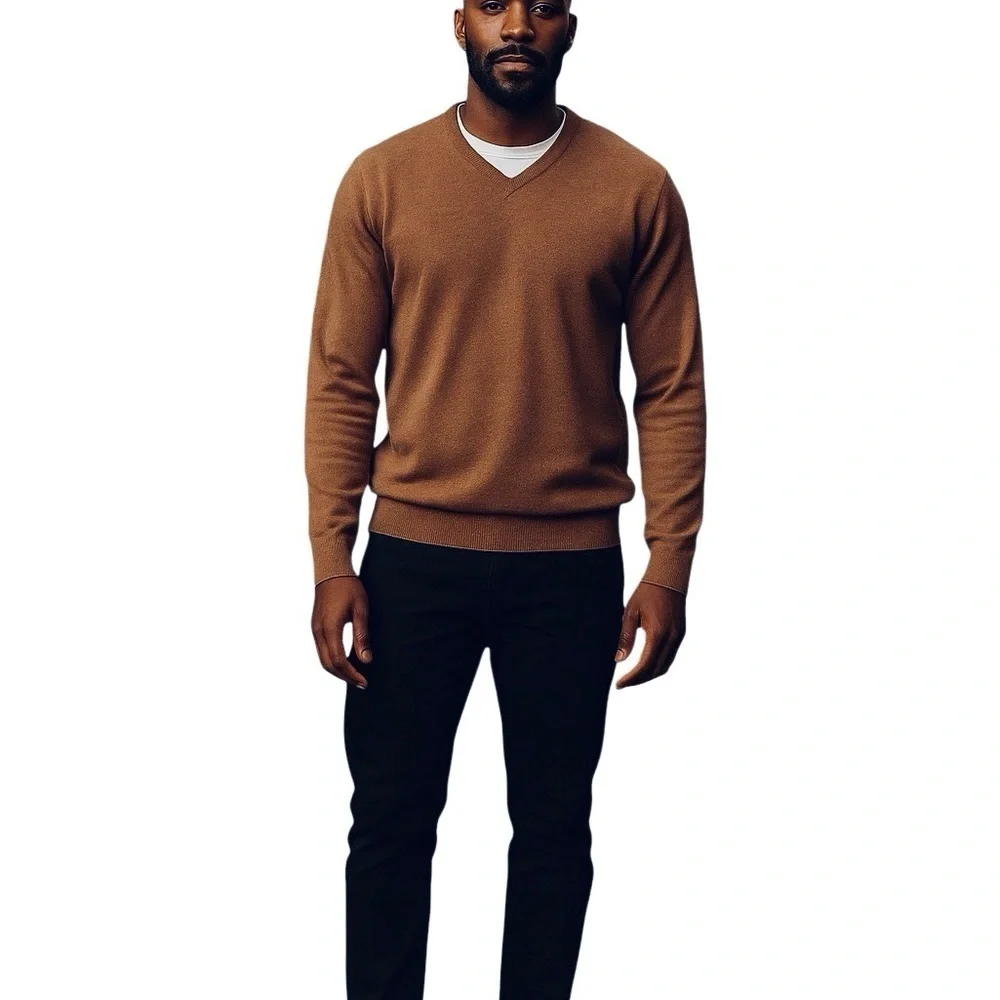 J Crew Men’s Size L Slim Fit Cashmere Cotton Blend Crew Neck Sweater Long Sleeve